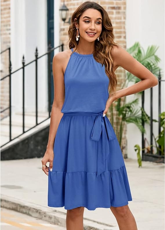 Top 5 Blue Halter Dresses: Elevate Style for Any Occasion
