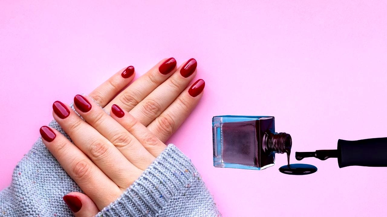 burgundy nail polish