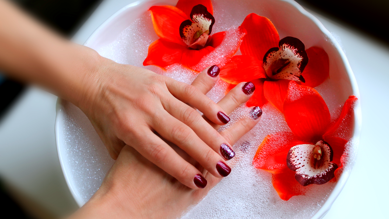 burgundy nail polish