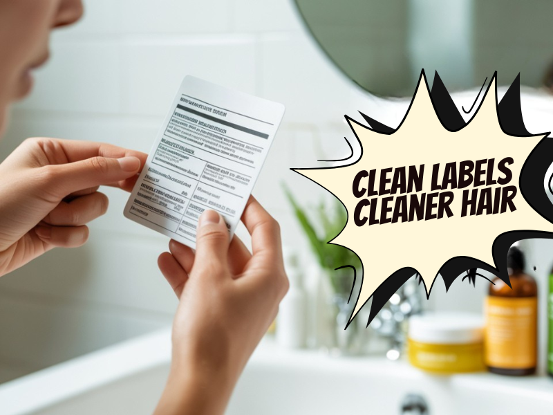 Clean beauty ingredients checklist for haircare, symbolizing trust, safety, and scalp-conscious salon solutions.