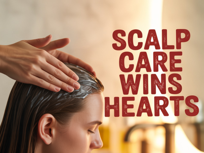 Woman receiving scalp care in salon setting—boosting wellness, trust, and loyalty with vegan hair treatment.