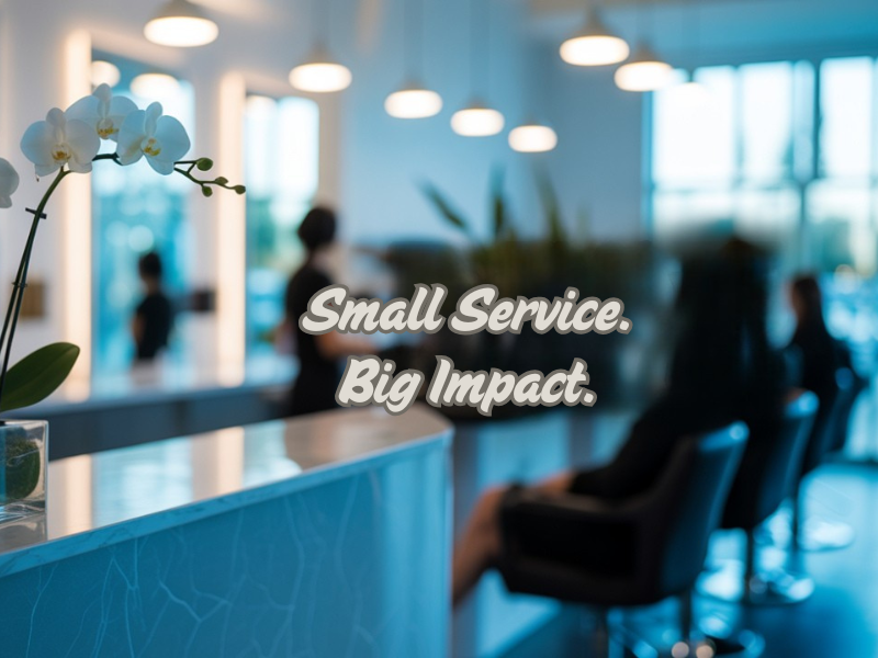 Elegant salon waiting area with soft lighting and calming decor—ideal for promoting upscale client experience, personalized service, and beauty rituals.