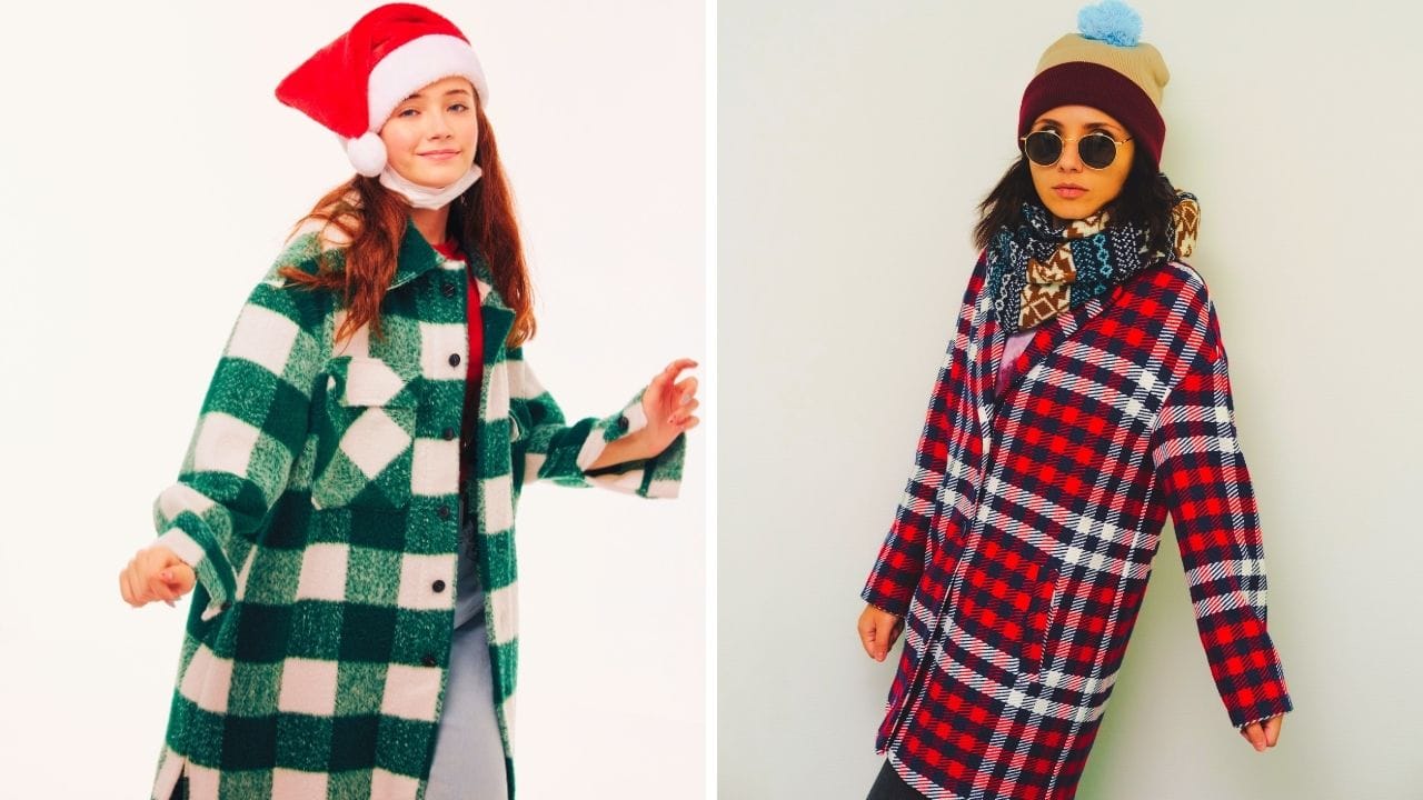 plaid trench coat