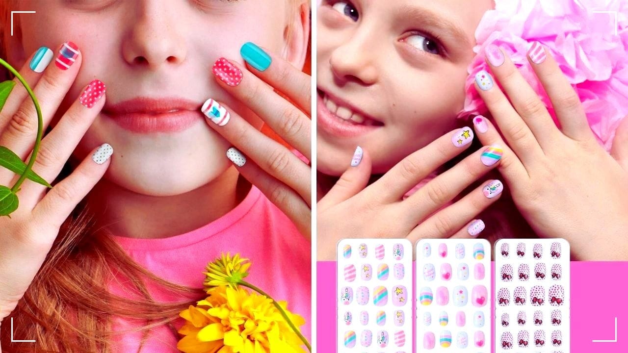 How do you apply fake nails without glue for kids